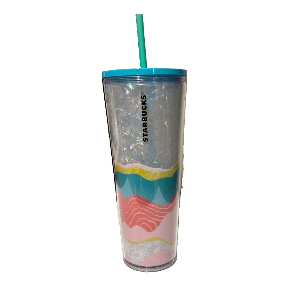 Starbucks Pastel Wave 24oz Tumbler Cold Cup Spring 2020 Edition